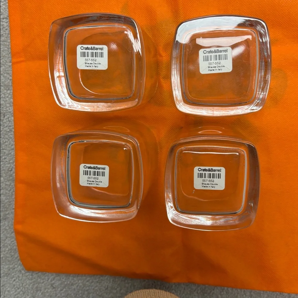 Crate&Barrel Clear Square Old-Fashioned Glasses